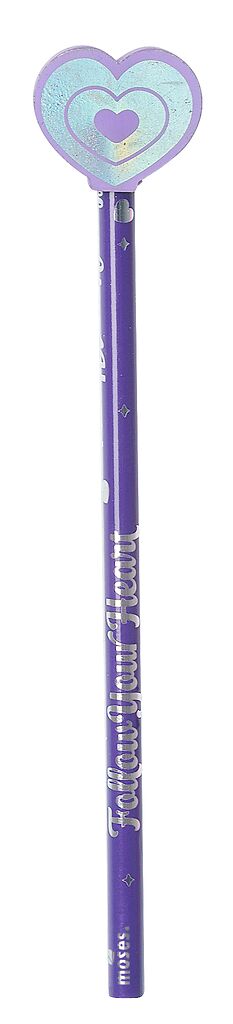 Holo Glitzerbleistift mit Radierer Herz