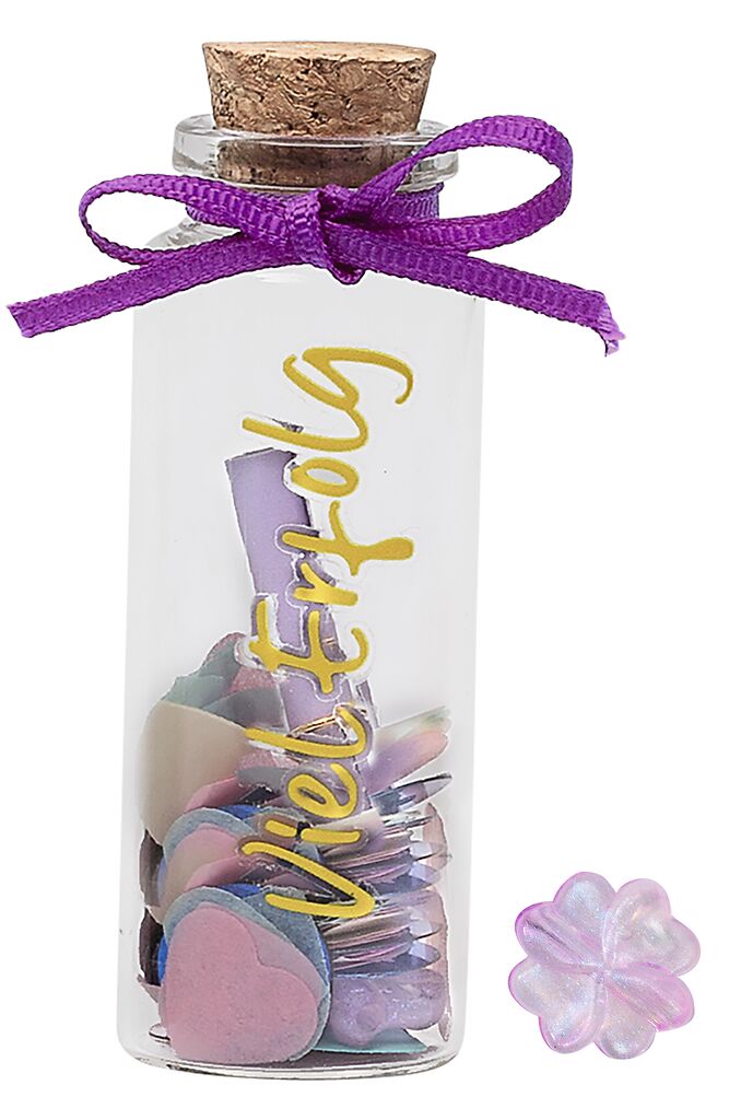 Geschenkgläschen mit Botschaft violett