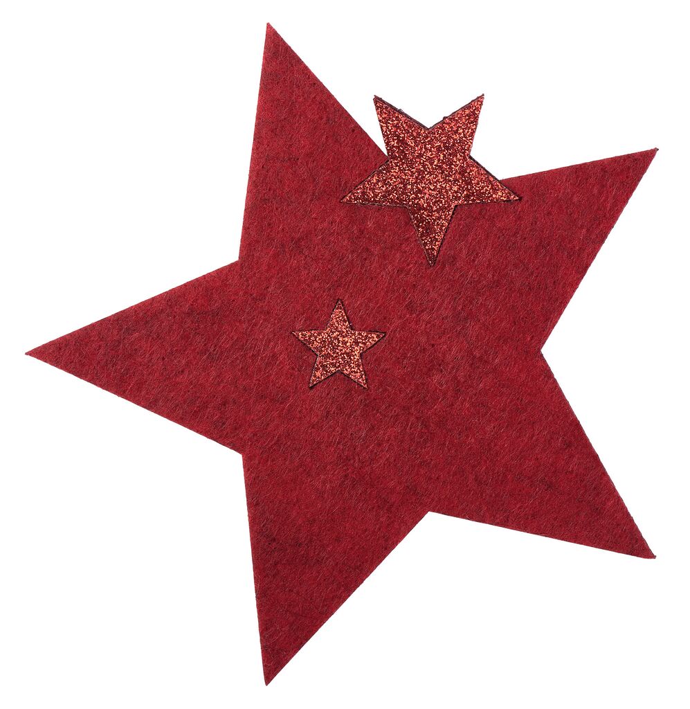 Untersetzer Glitzersterne 6er Set rot