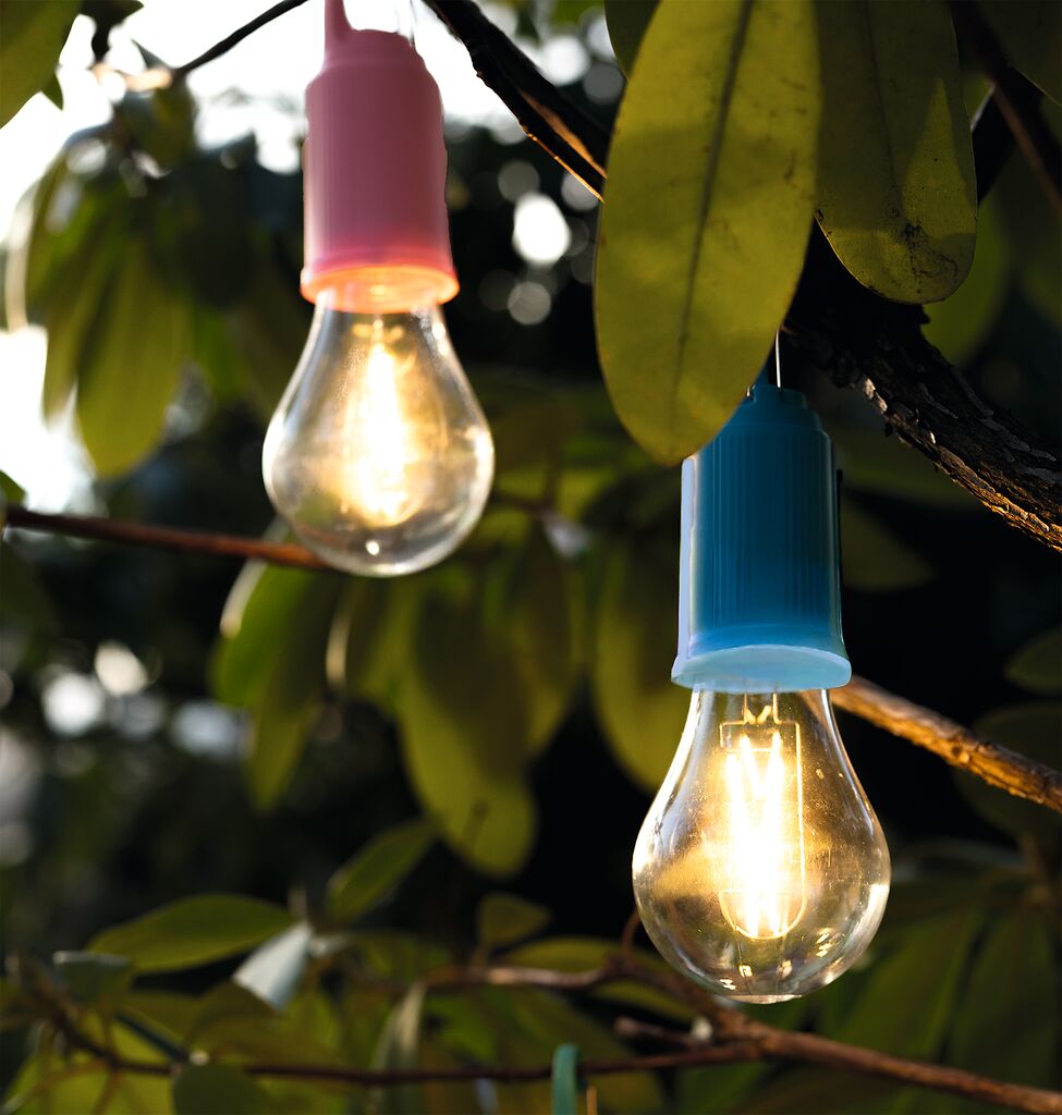 Fernweh Hängelampe Big Bulb blau