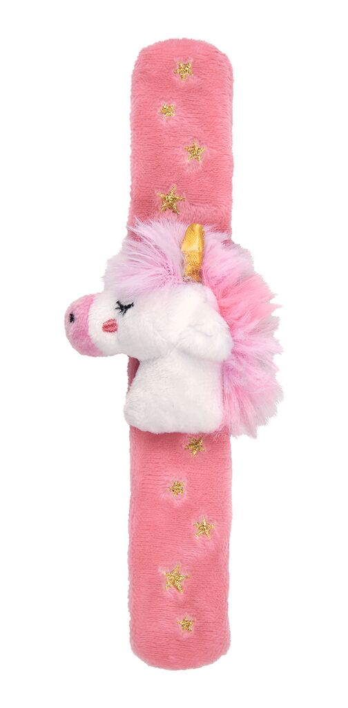 Plüschiges Glitzer-Schnapparmband Einhorn