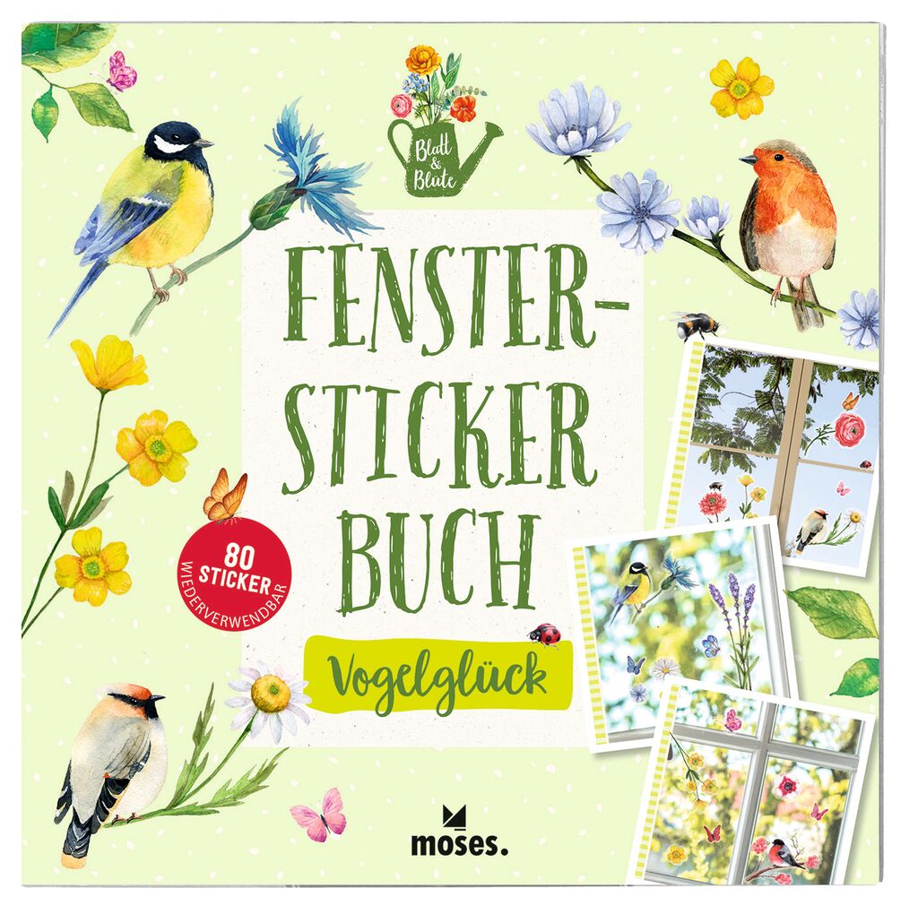 Blatt & Blüte Fenstersticker-Buch Vogelglück
