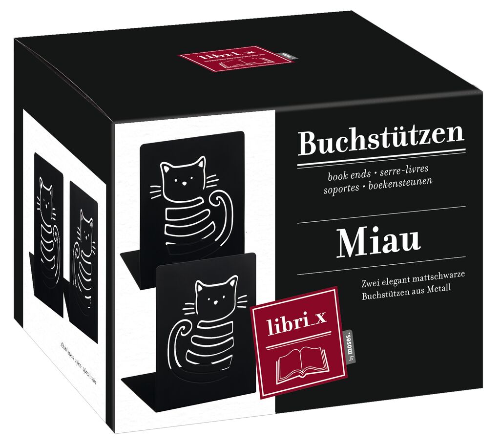 moses. libri_x Buchstütze Miau 2er Set
