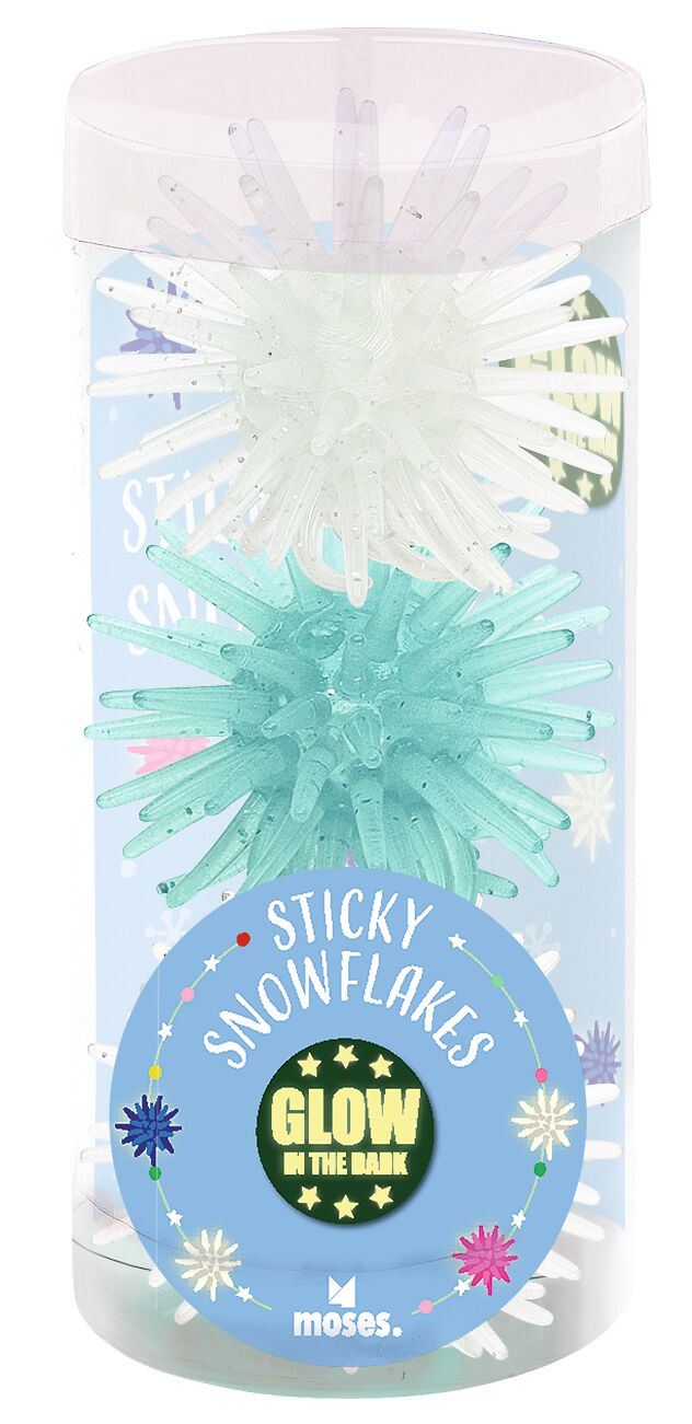 Nachtleuchtende Sticky Snowflakes blau