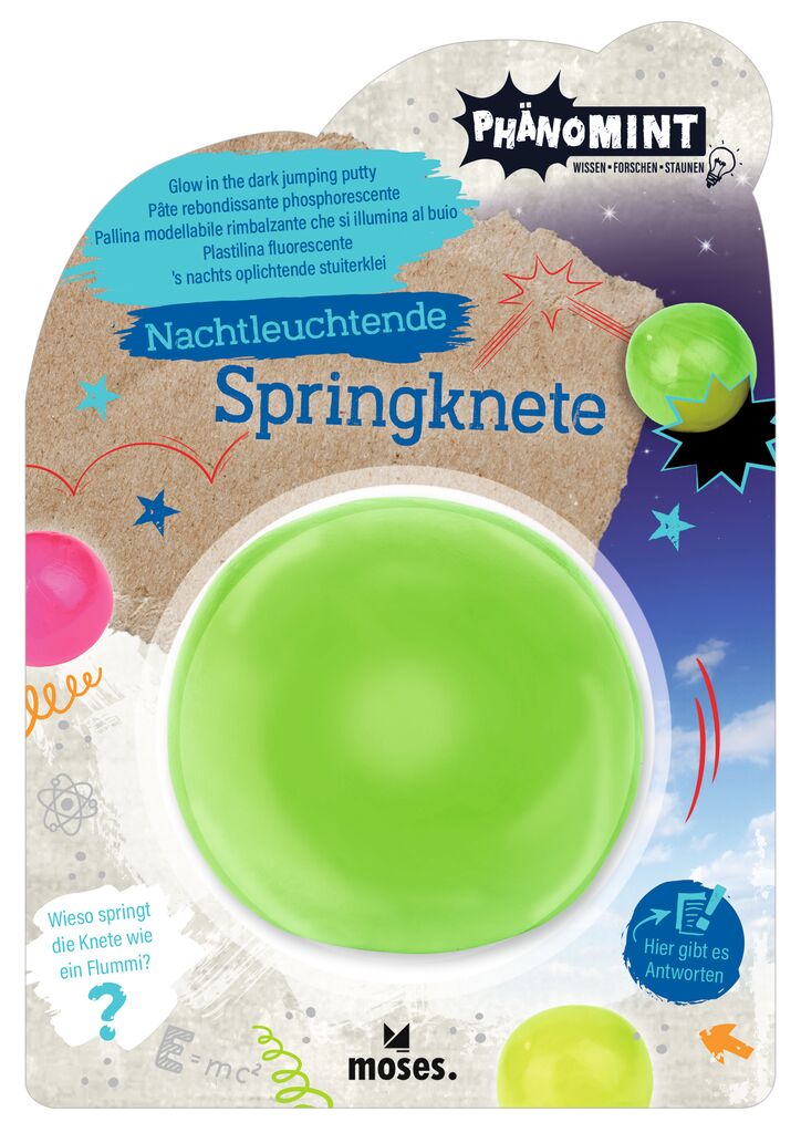 PhänoMINT Nachtleuchtende Springknete grün