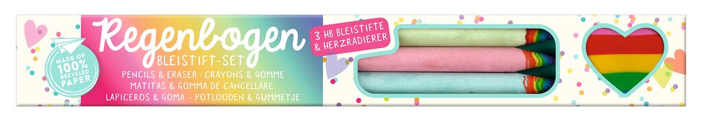 Regenbogen Bleistift Set mit Radiergummi