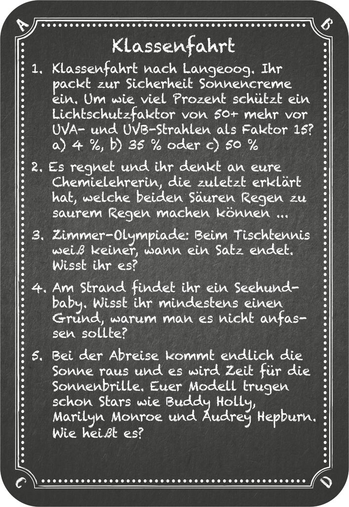 Kneipenquiz - Back to School (4. Ergänzungsset) Kneipenquiz - Back to School (4. Ergänzungsset)
