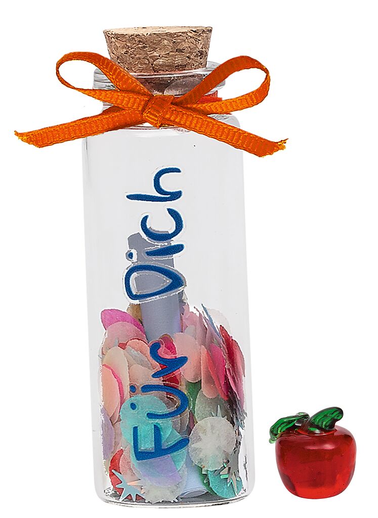 Geschenkgläschen mit Botschaft orange