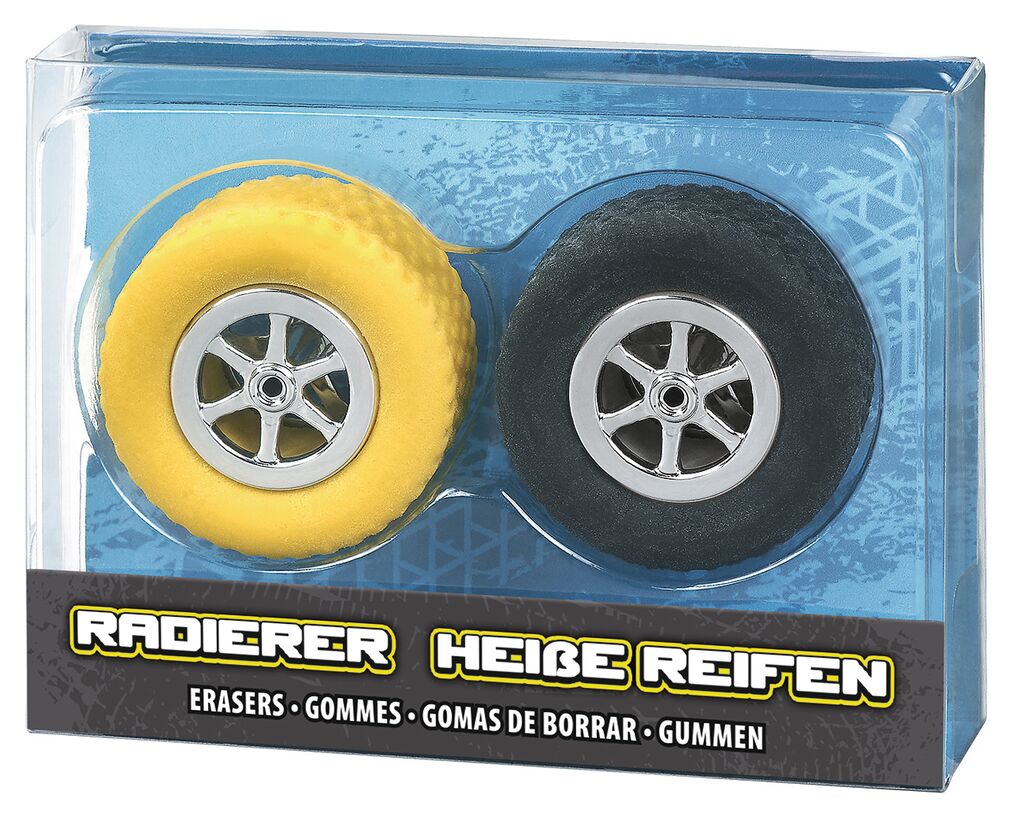 Radiererset Heiße Reifen (versch. Farben) Radiererset Heiße Reifen (versch. Farben)