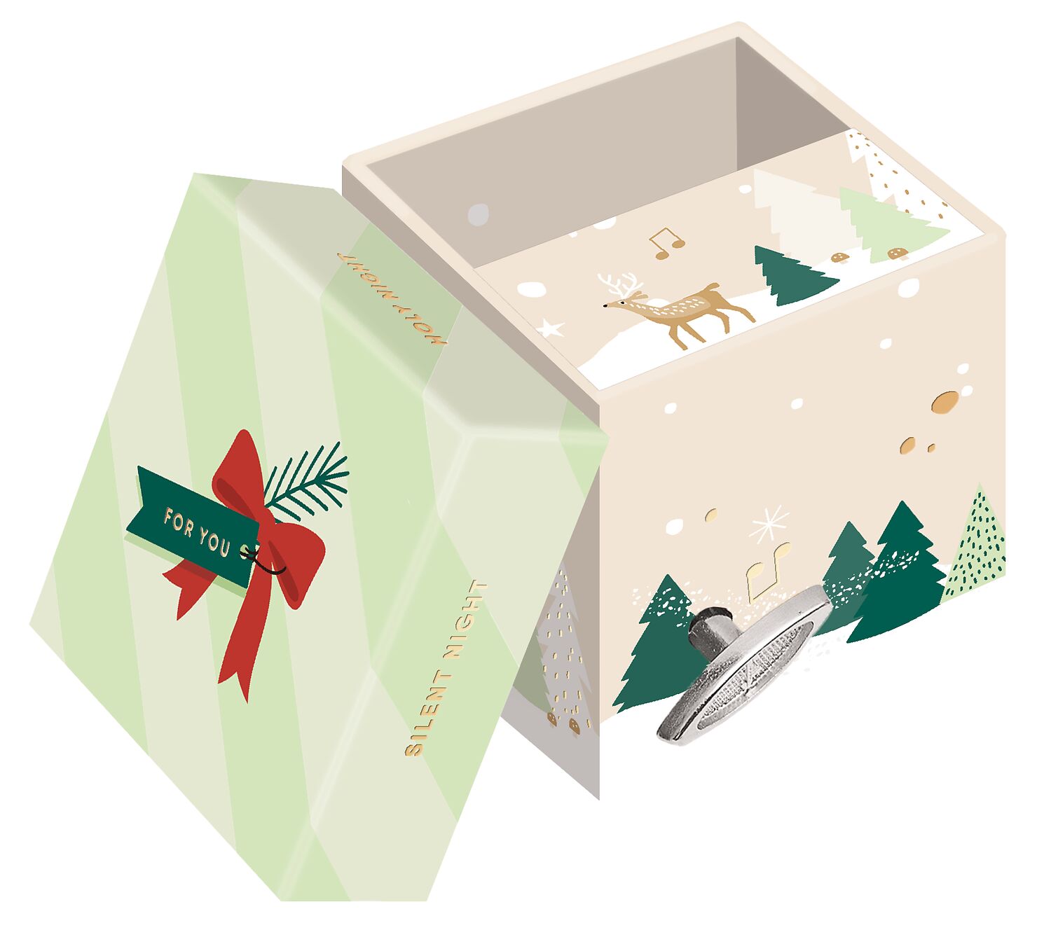 Spieluhr-Geschenkbox grün