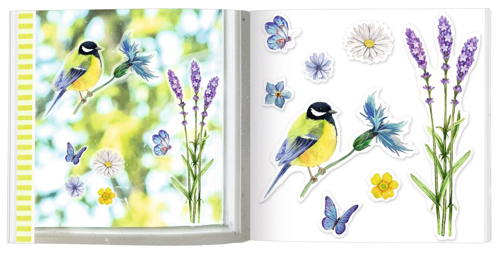 Blatt & Blüte Fenstersticker-Buch Vogelglück