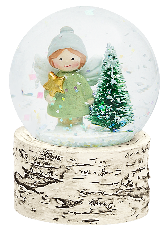 Schneekugel Engelchen grün