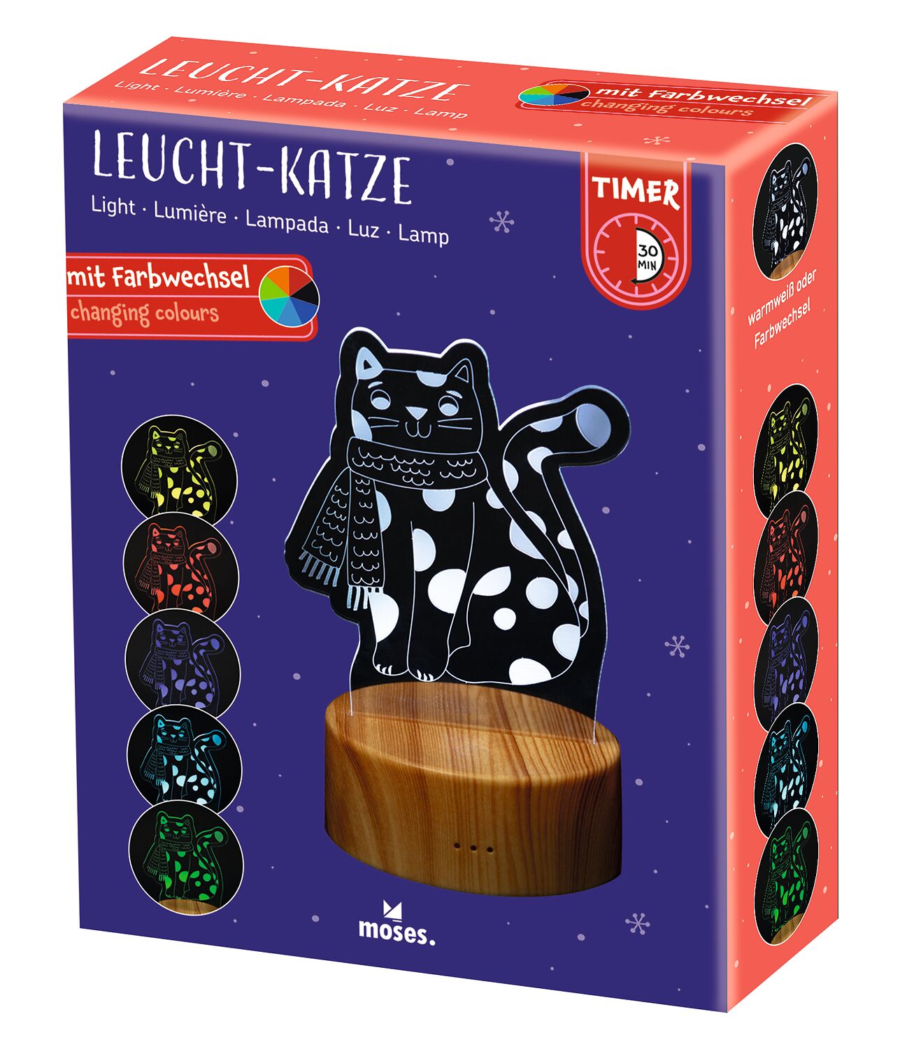 LED-Tier Winterzauber Katze
