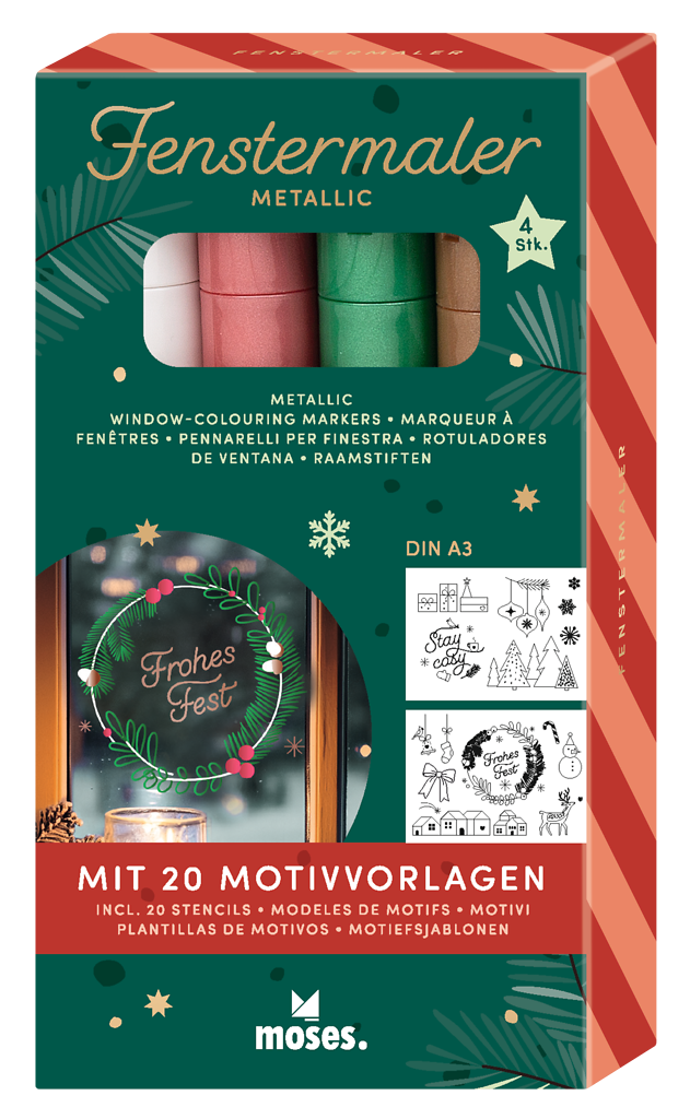 Fenstermaler-Set Metallic