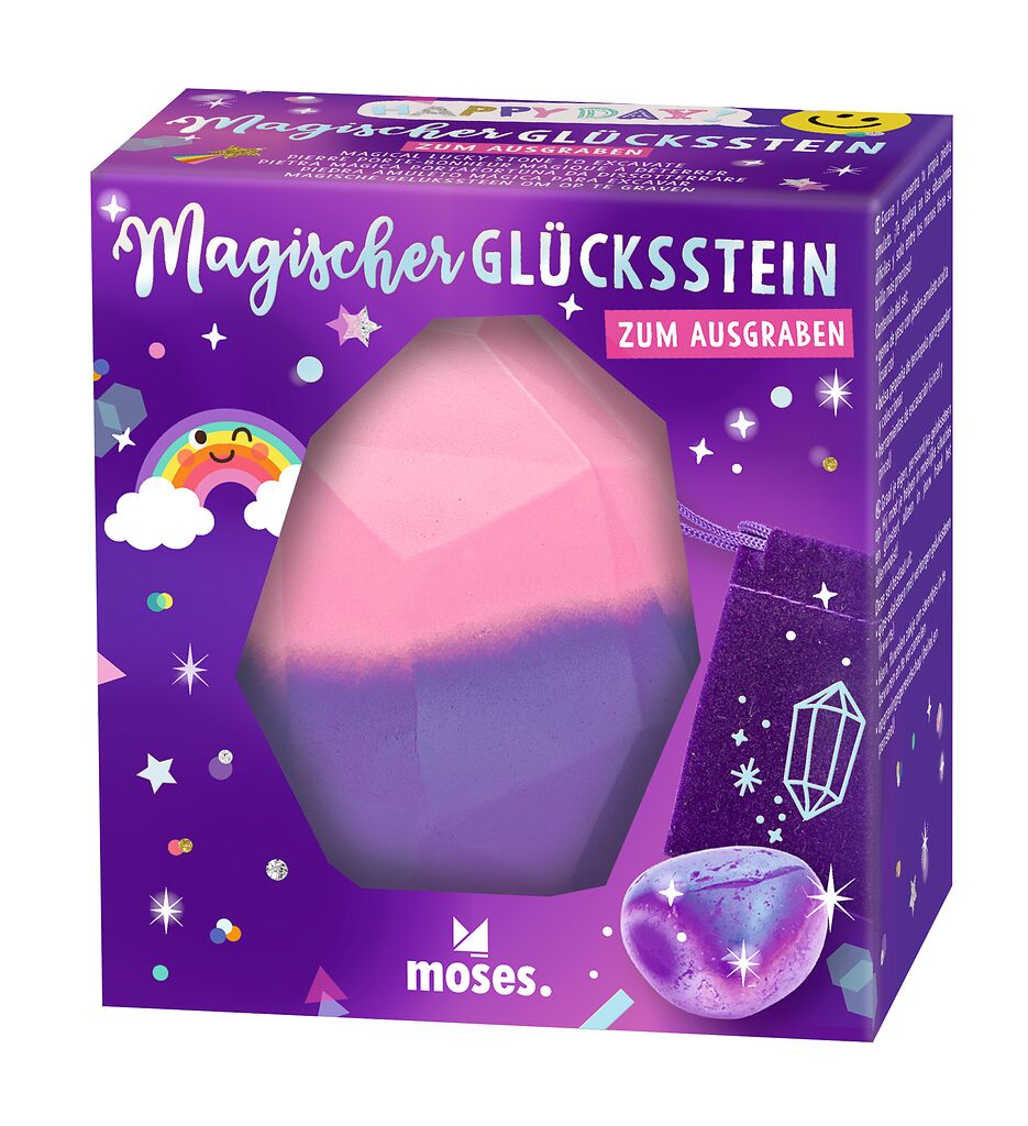 Happy Day Magischer Glücksstein zum Ausgraben violett