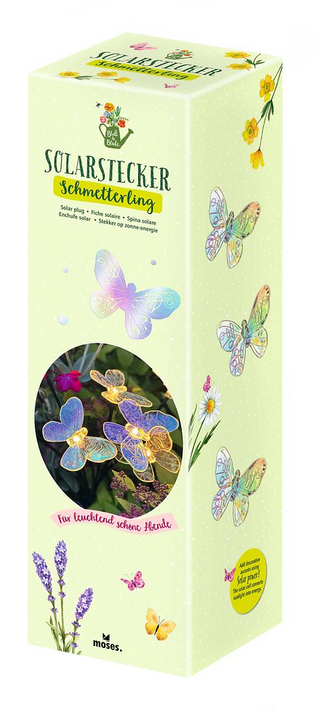 Blatt & Blüte Solar-Stecker Schmetterling