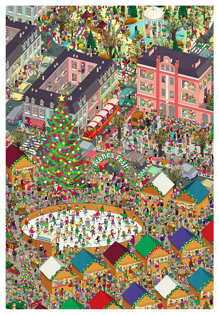 Suche & Finde! 100 Weihnachtswichtel - Wimmelposter mit wieder ablösbaren Stickern