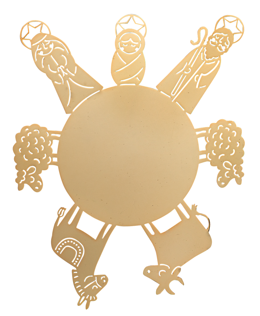 Teelicht-Verzierung Goldzauber Krippe