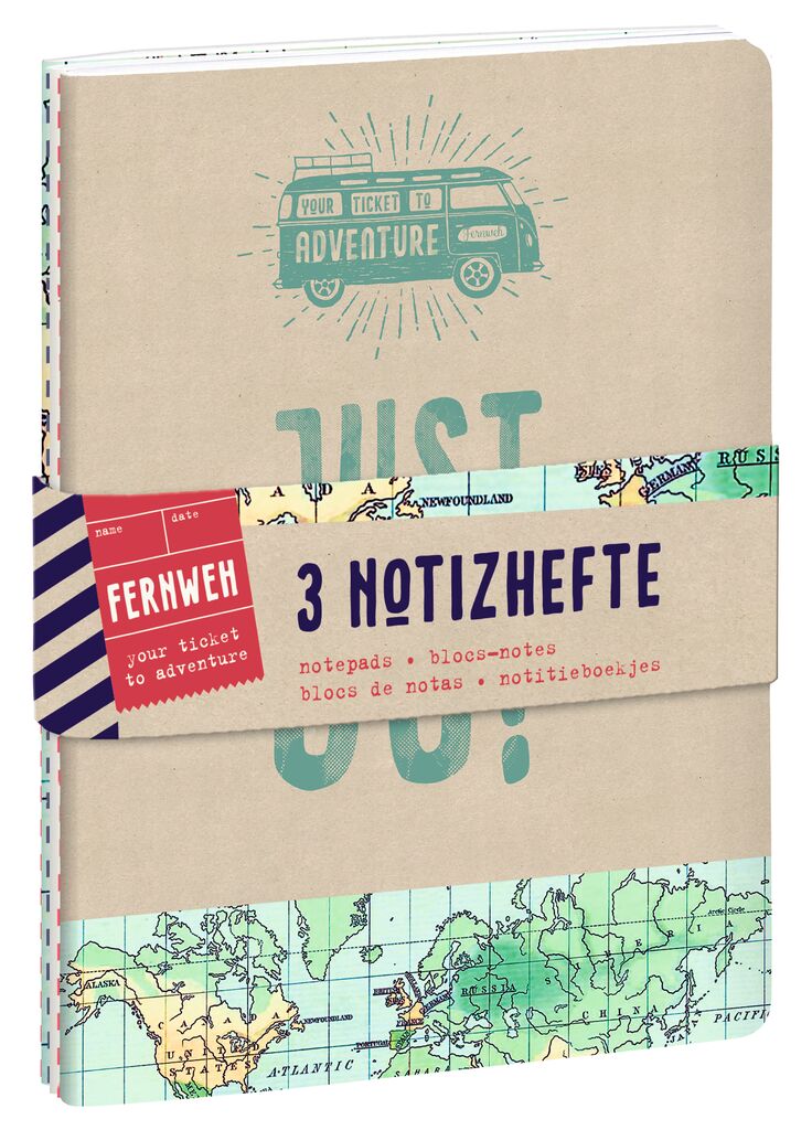 Fernweh Notizhefte Travel Notes 3er Set