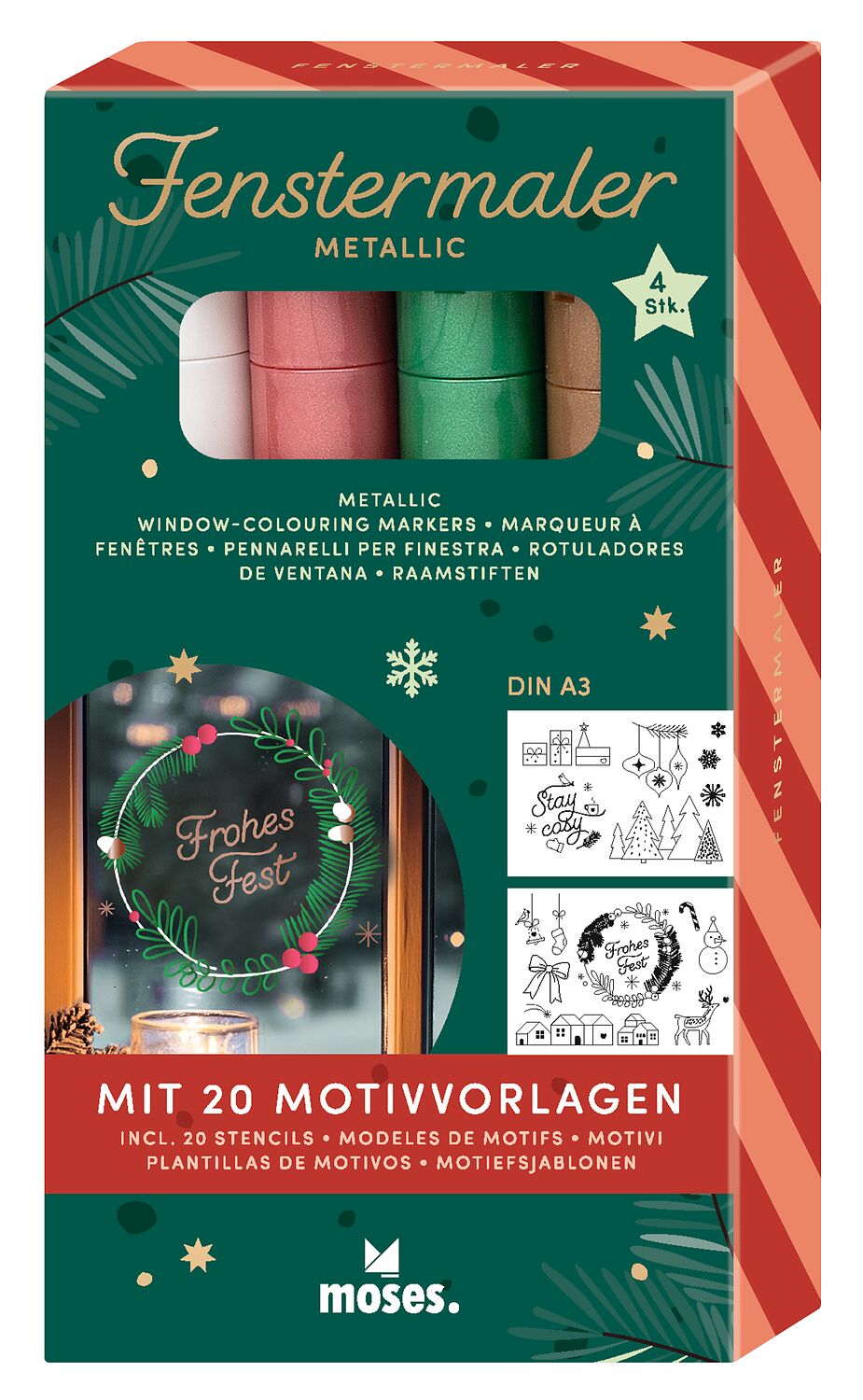 Fenstermaler-Set Metallic
