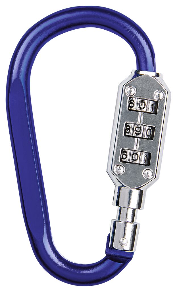 Fernweh Karabiner mit Zahlenschloss blau