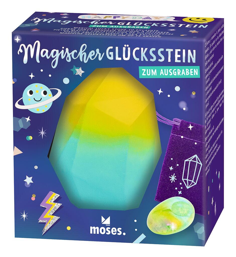 Happy Day Magischer Glücksstein zum Ausgraben gelb