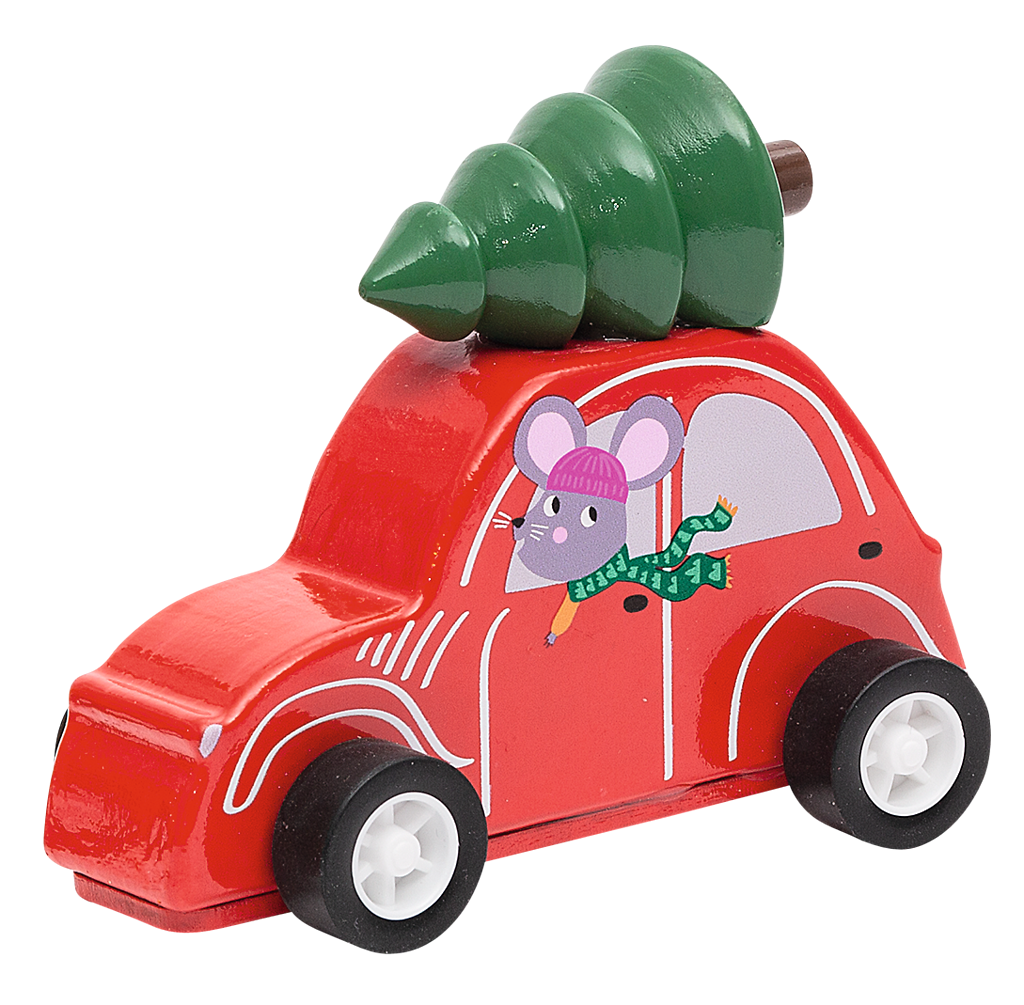 Holz-Weihnachtsflitzer rot