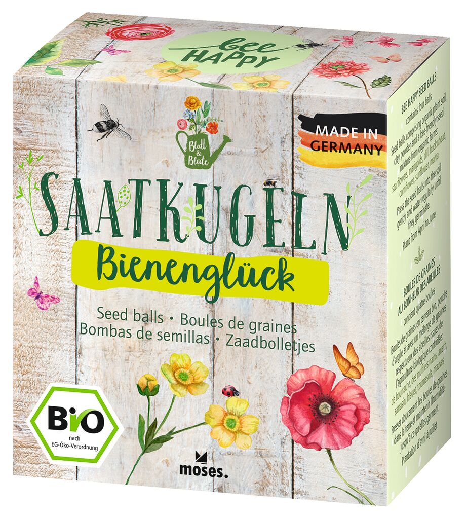 Blatt & Blüte Bio-Saatkugeln Bienenglück 4er Set