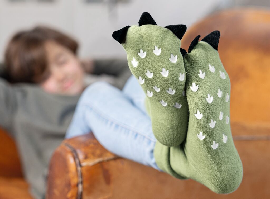 Dino Stoppersocken mit Krallen