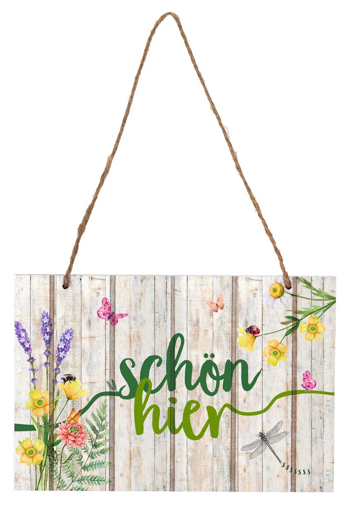 Blatt & Blüte Dekoschild Schön hier