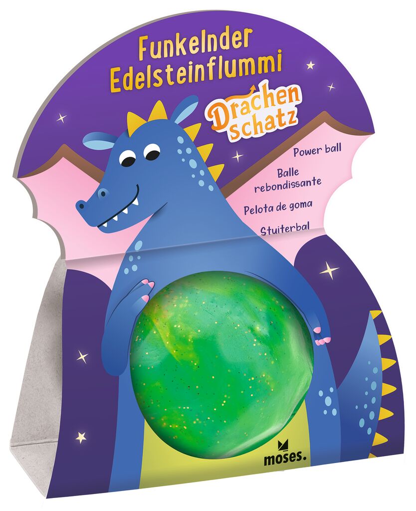Funkelnder Edelsteinflummi Drachenschatz grün