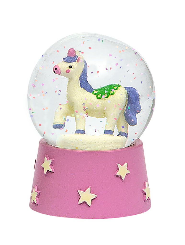 Nachtleuchtende Schneekugel Einhorn