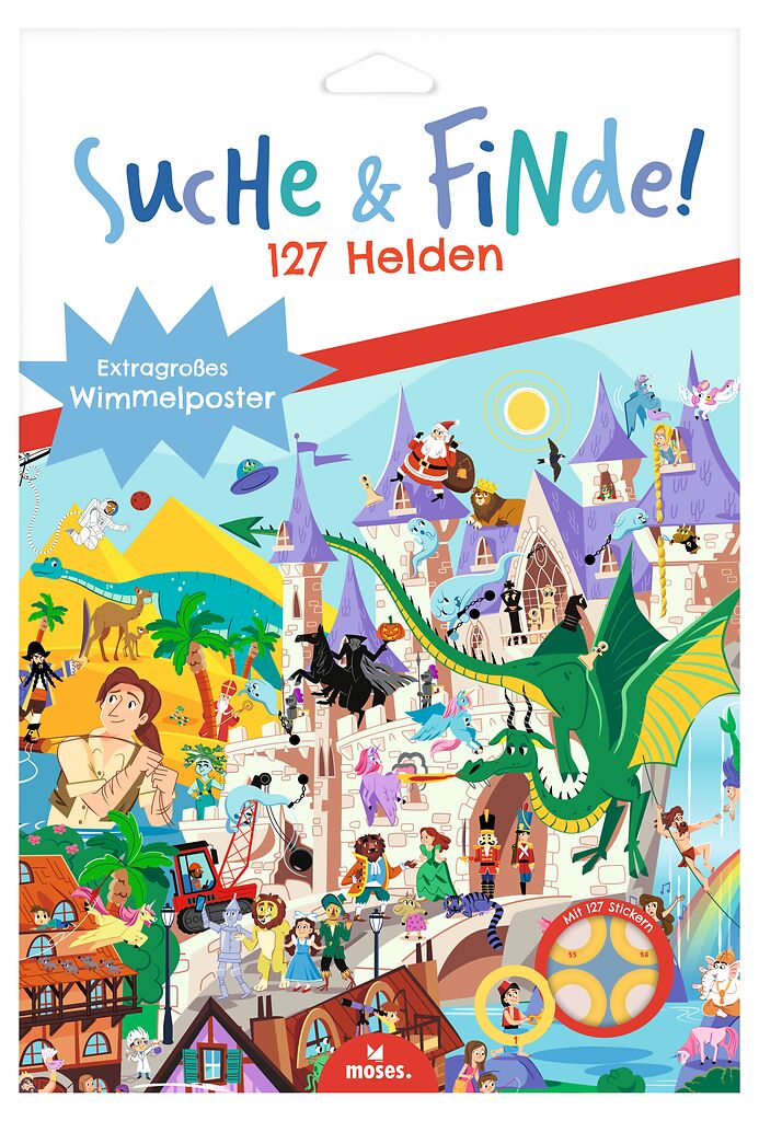 Suche & Finde! 127 Helden - Wimmelposter mit wieder ablösbaren Stickern