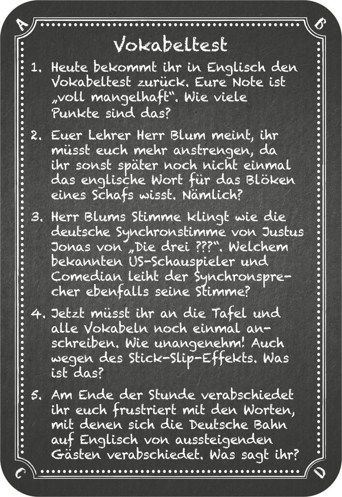 Kneipenquiz - Back to School (4. Ergänzungsset) Kneipenquiz - Back to School (4. Ergänzungsset)