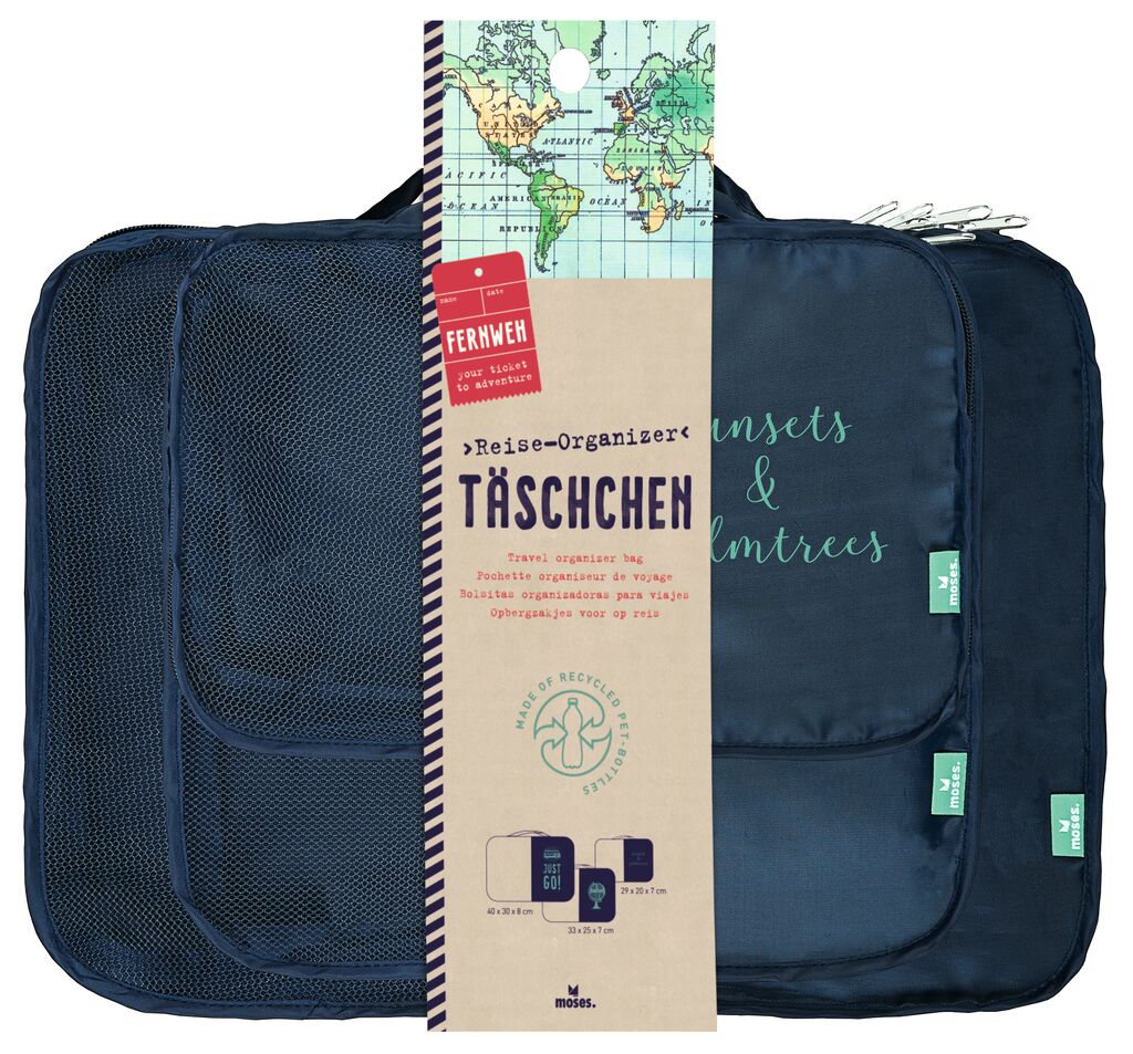 Fernweh Reise-Organizer-Täschchen 3er Set