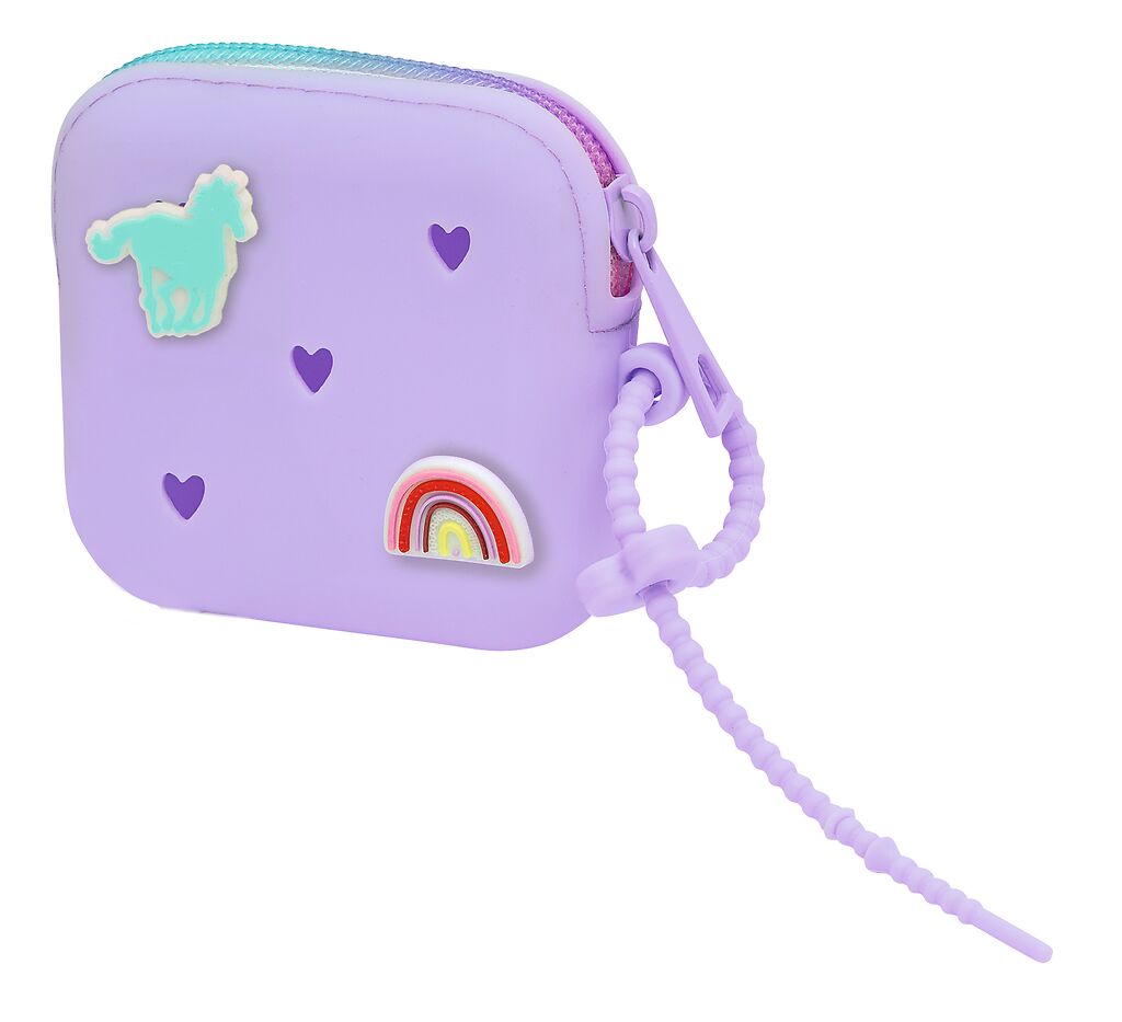 Pferde Silikon-Täschchen violett