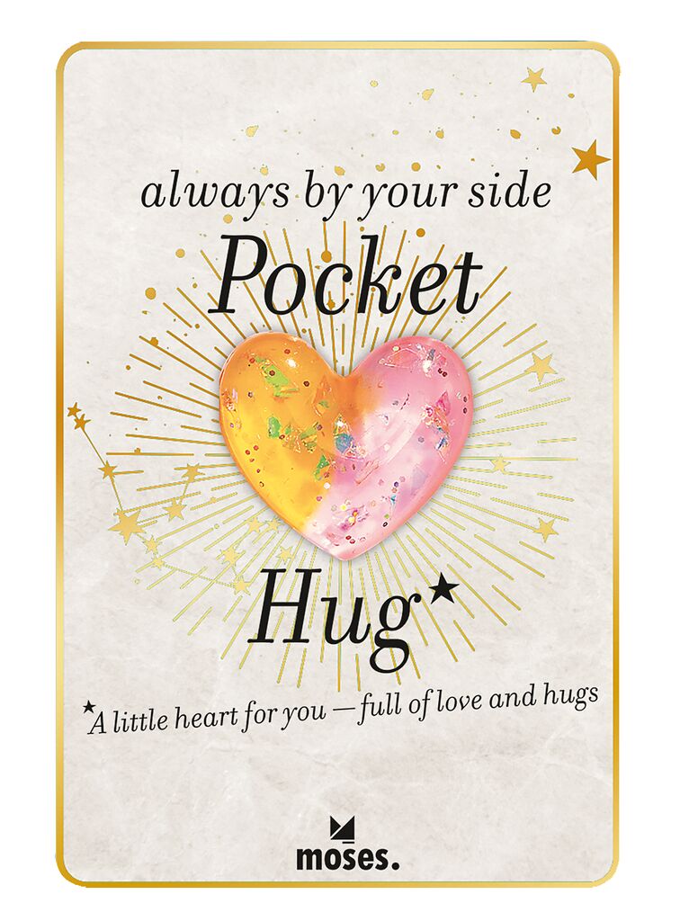 Glücksbringer Pocket Hug gelb-rosa