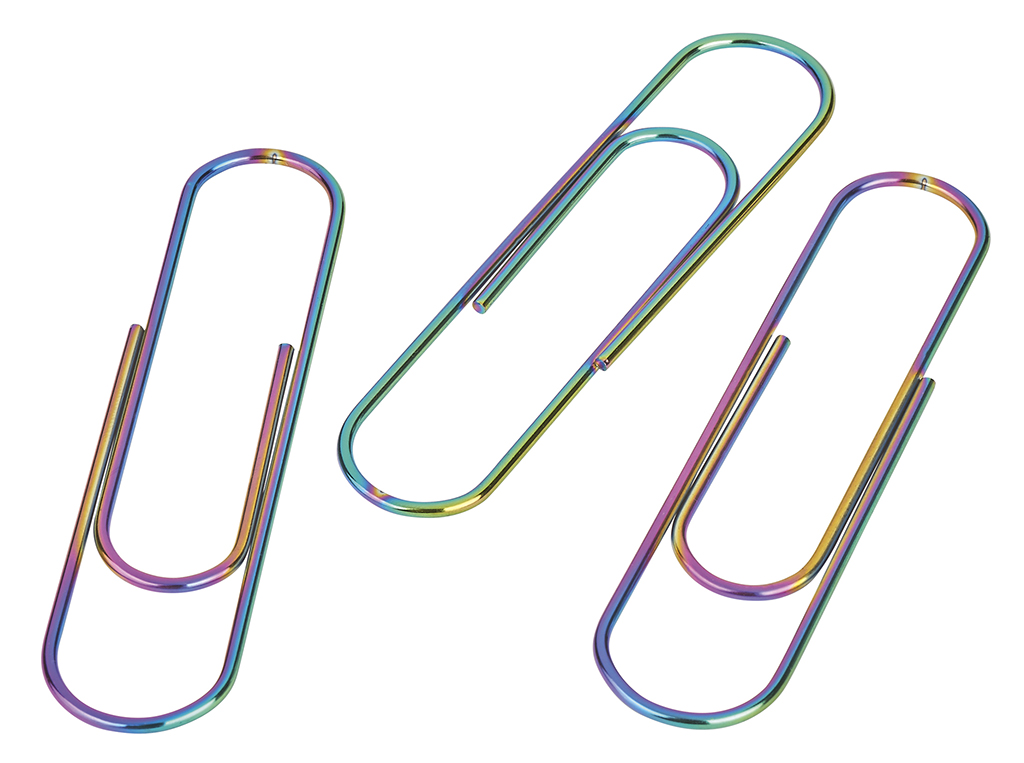 Papeterie Riesen Buroklammern Irisierend 080847