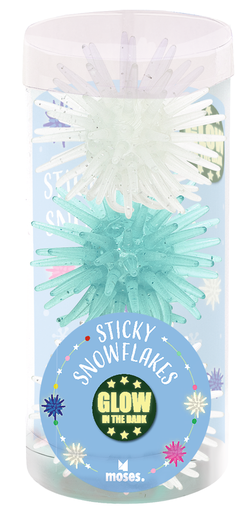 Nachtleuchtende Sticky Snowflakes blau