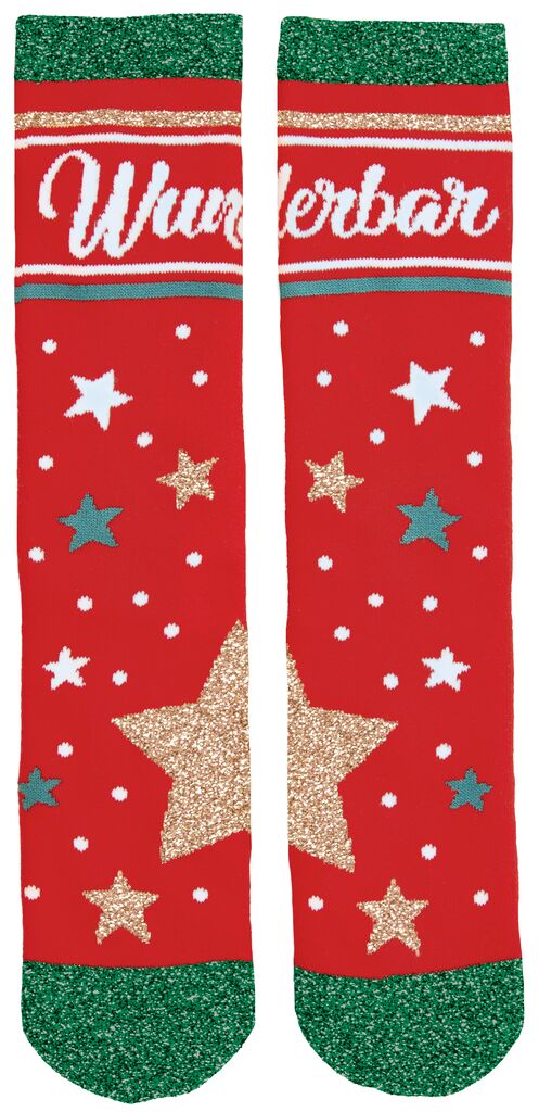 Kuschel-Zaubersocken Winterwunder rot