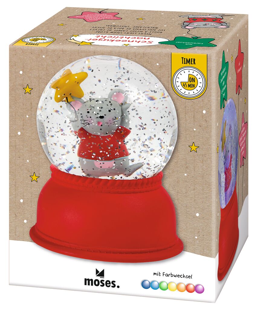 Schneekugel-Nachtlicht Mäuschen Schneekugel-Nachtlicht Mäuschen
