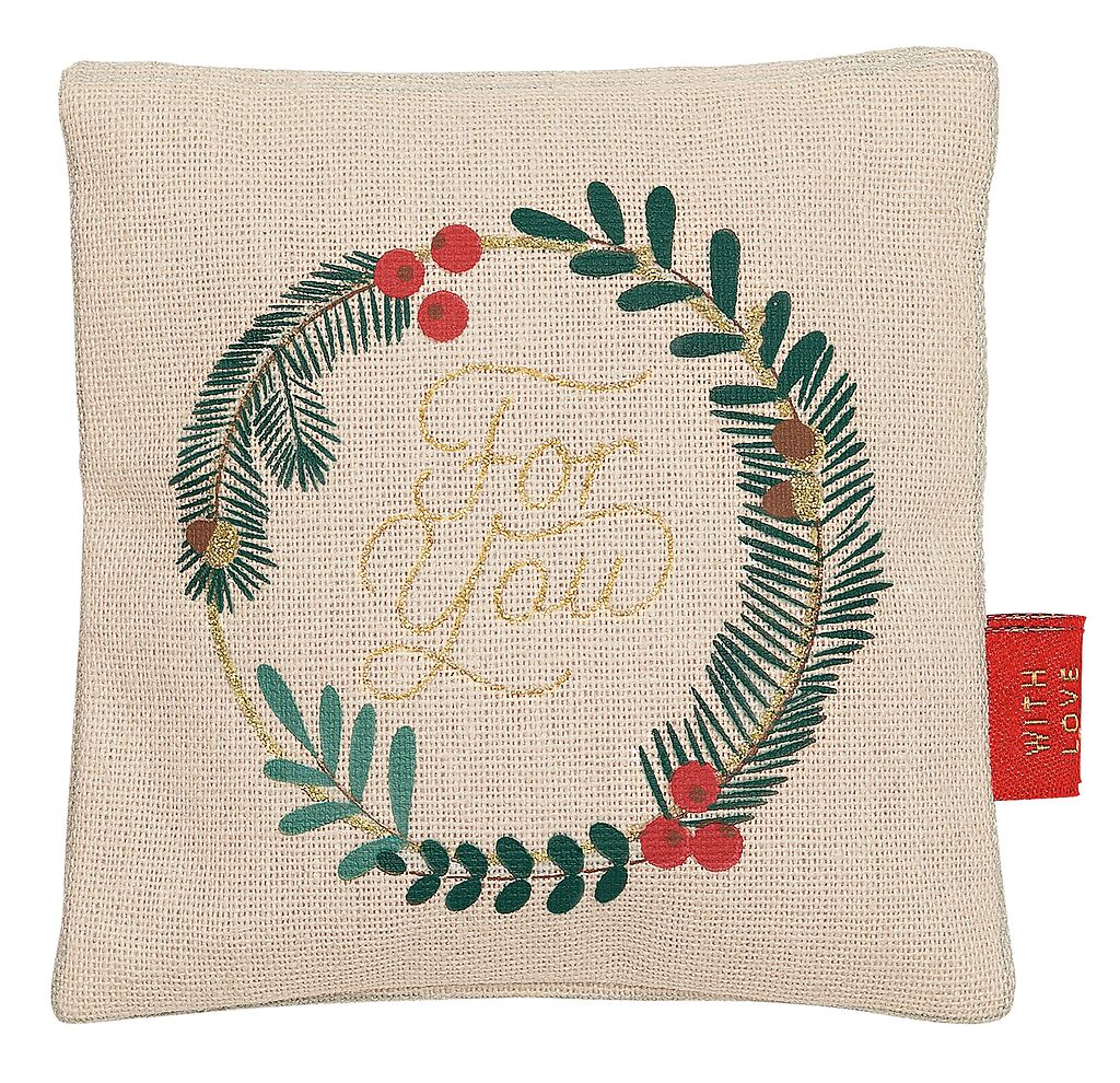 Kirschkernkissen Winterwunder Leinen beige
