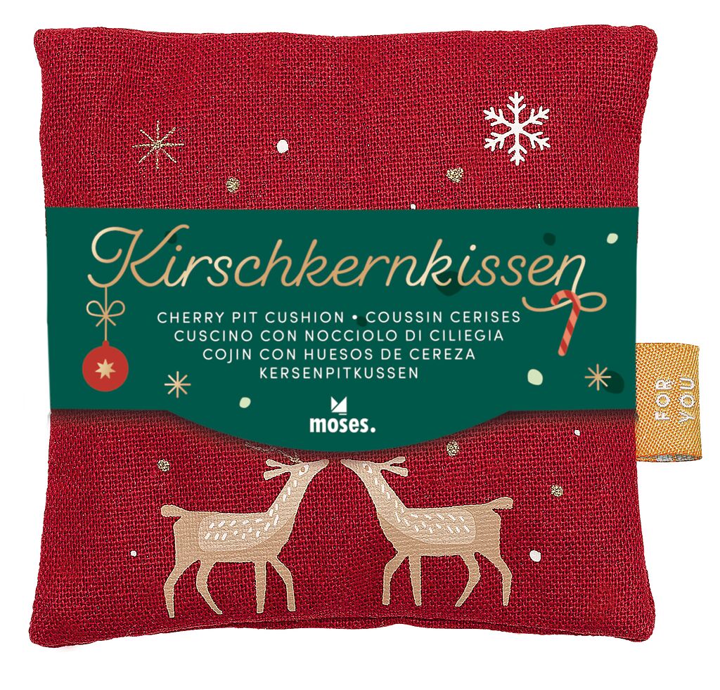 Kirschkernkissen Winterwunder Leinen rot