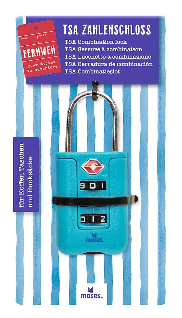 Fernweh TSA-Zahlenschloss blau