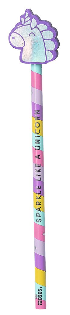 Holo Glitzerbleistift mit Radierer Einhorn
