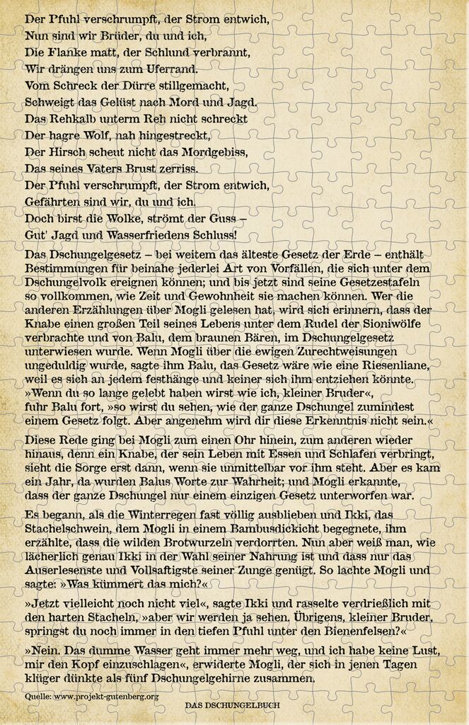 Das Dschungelbuch Puzzle Das Dschungelbuch Puzzle
