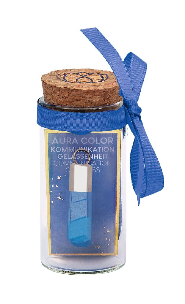 Omm for you Aura-Kristallanhänger blau