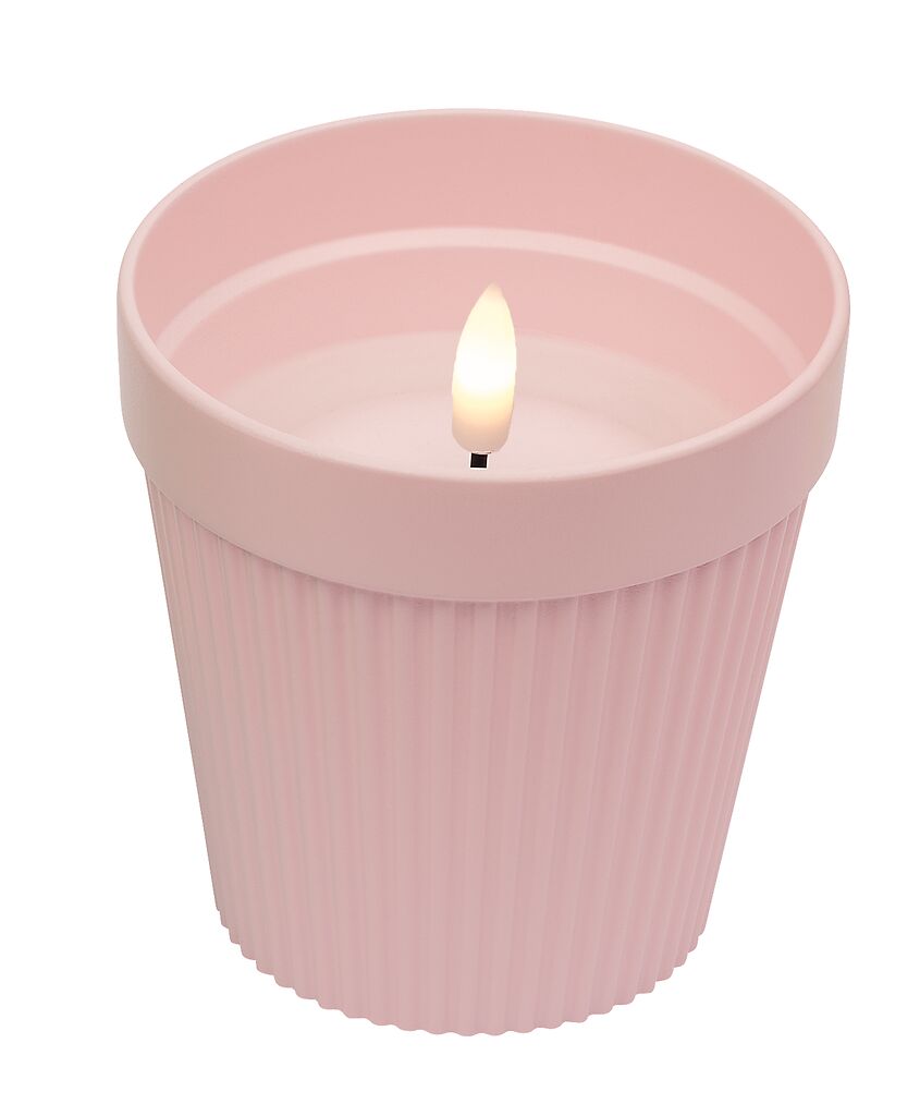 Blatt & Blüte LED-Kerze Garden Glow rosa | Rosa