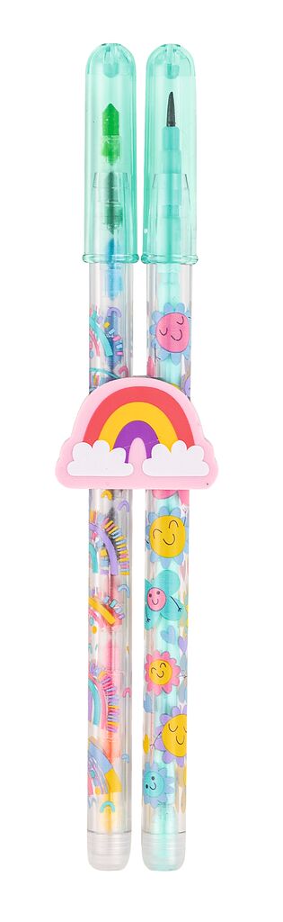 2in1 Steckstift Regenbogen mit Radierer türkis