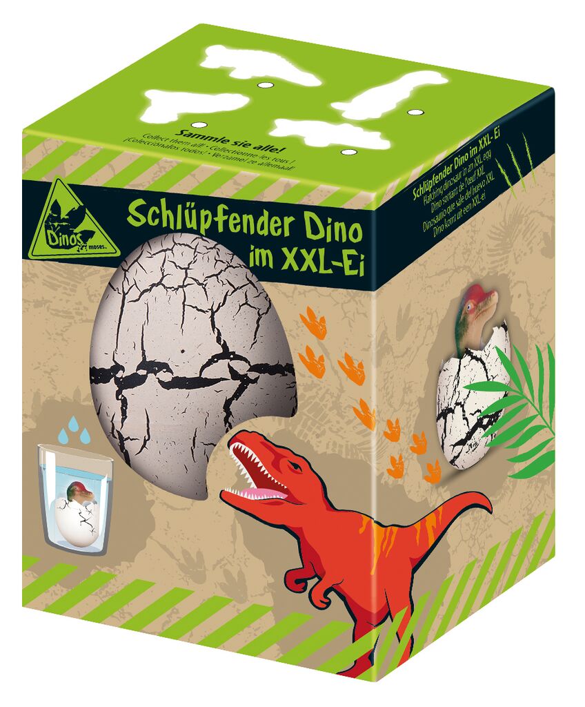 Schlüpfender Dino im XXL-Ei